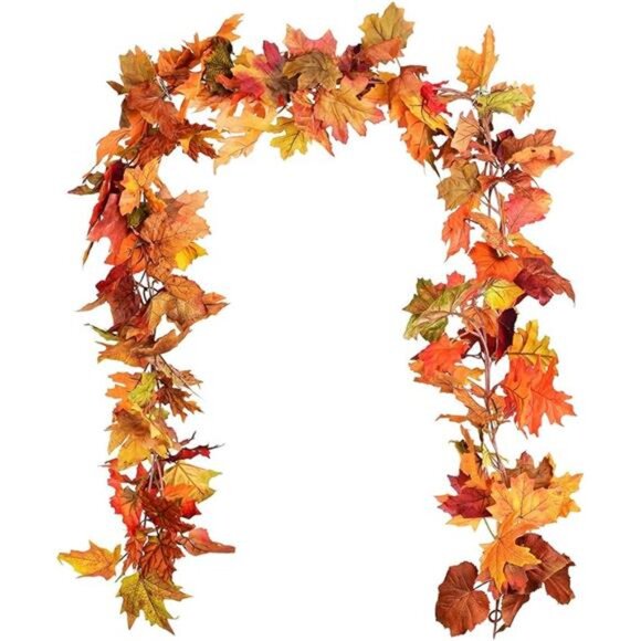 2-Pack Fall Garland, 5.9ft Maple‎ Leaf Vine for Autumn & Thanksgiving Decor - Picture 8 of 8